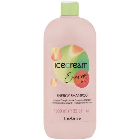 Inebrya Ice Cream Energy - szampon energetyzujący do włosów cienkich i słabych, 1000ml