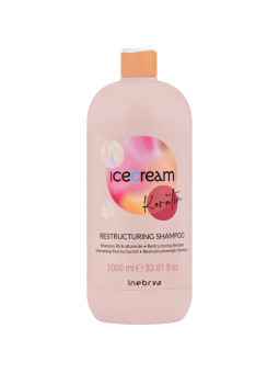 Inebrya Ice Cream Keratin Restructuring - szampon do włosów suchych i puszących się, 1000ml