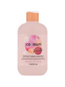 Inebrya Ice Cream Keratin Restructuring - szampon do włosów suchych i puszących się, 300ml
