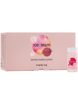 Inebrya Ice Cream Keratin Restructuring Lotion - ampułki do rekonstrukcji włosów, 12x11ml
