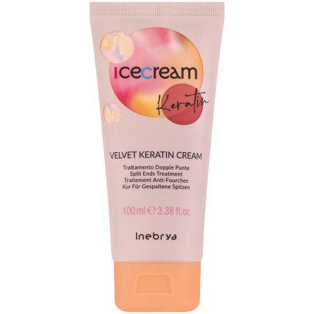 Inebrya Ice Cream Velvet Keratin Cream - krem rekonstruujący do włosów, 100ml