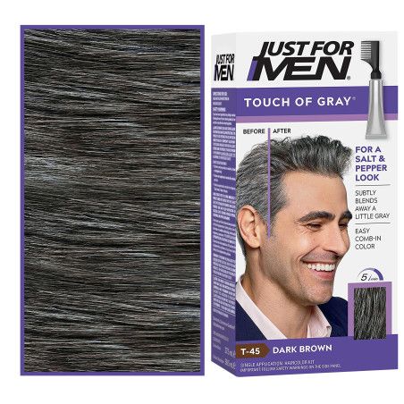 Just For Men Touch of Grey odsiwiacze do włosów dla mężczyzn, T45 Dark Brown 40g