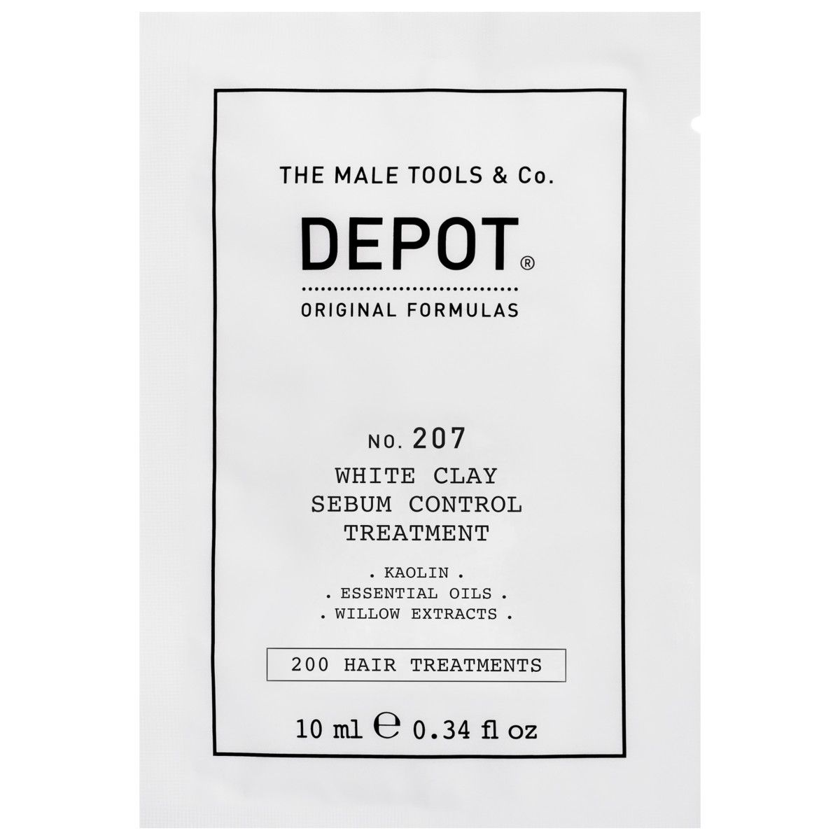 Depot NO.207 White Clay Sebum Control - glinka do włosów przetłuszczających się, 10ml