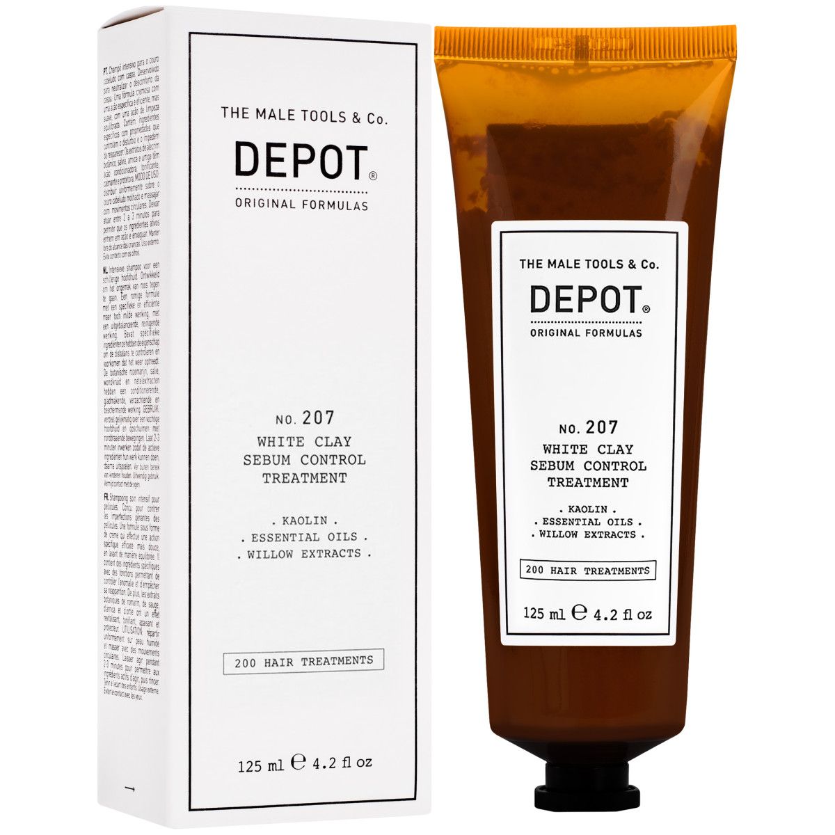 Depot NO.207 White Clay Sebum Control - glinka do włosów przetłuszczających się, 125ml
