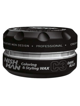 Nishman Coloring&Styling Wax - pomada koloryzująca, efekt czarnych włosów, 100ml