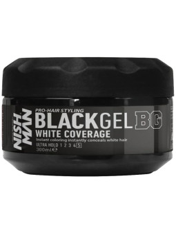 Nishman Black Gel White Coverage - żel odsiwiający do włosów, 300ml