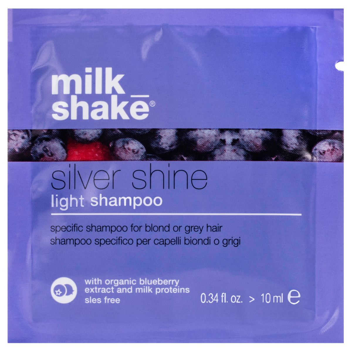 Milk Shake Silver Shine Light Shampoo - szampon do włosów blond lub siwych, 10ml
