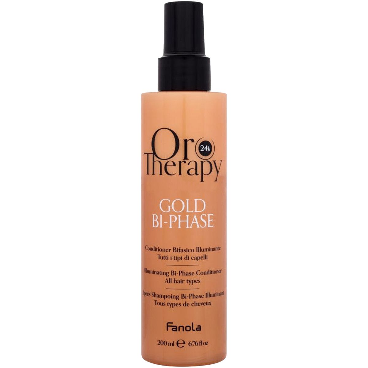 Fanola Oro Therapy Gold Bi-phase - odżywka dwufazowa do włosów matowych, 200ml