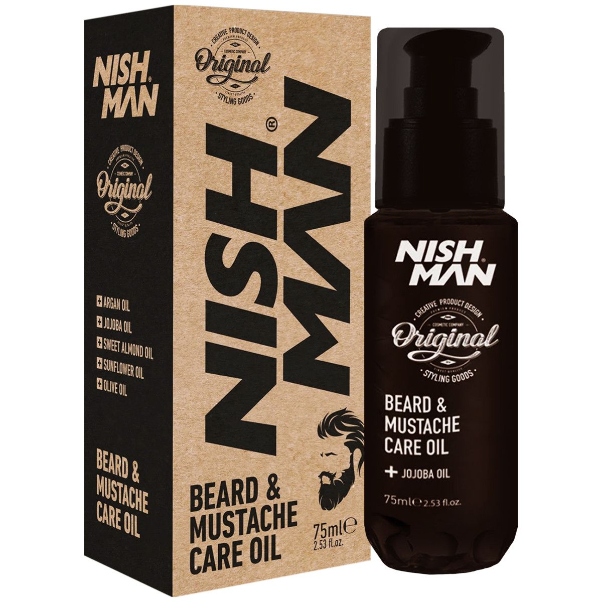 Nishman Beard&Mustache Care Oil - olejek do brody i wąsów, 75ml