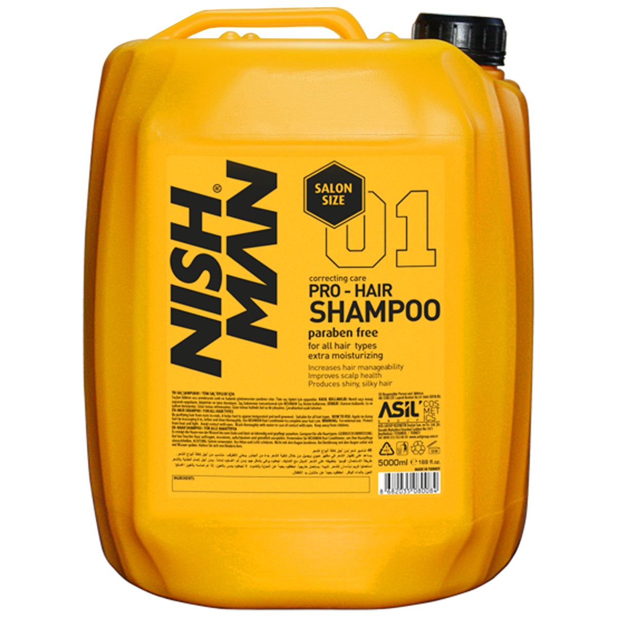 Nishman Pro Hair Paraben Free - delikatny szampon odżywczy, 5l
