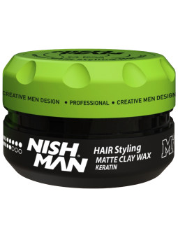 Nishman M2 Matte Clay WAX Keratin - matująca pomada do włosów, 100ml