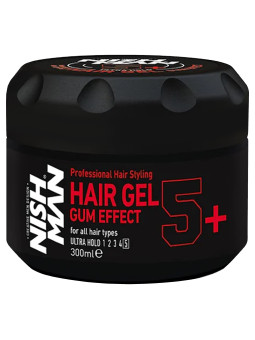 Nishman 5+ Hair Gel Gum Effect - bardzo mocny żel do włosów, 300ml