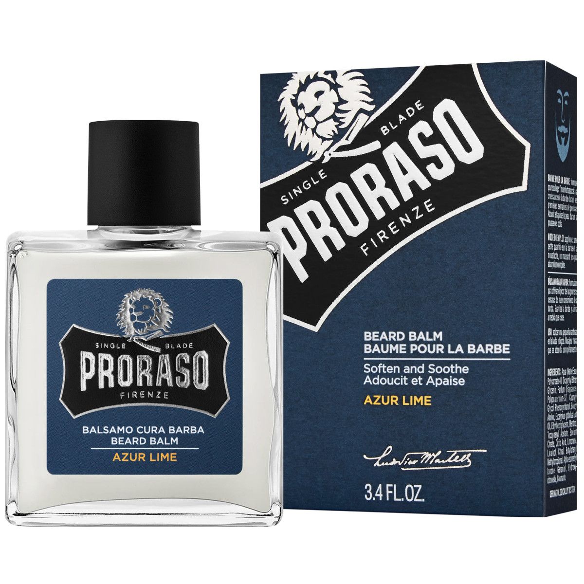 Proraso Azur Lime Beard Balm - lekki balsam do brody o cytrusowym zapachu, 100ml