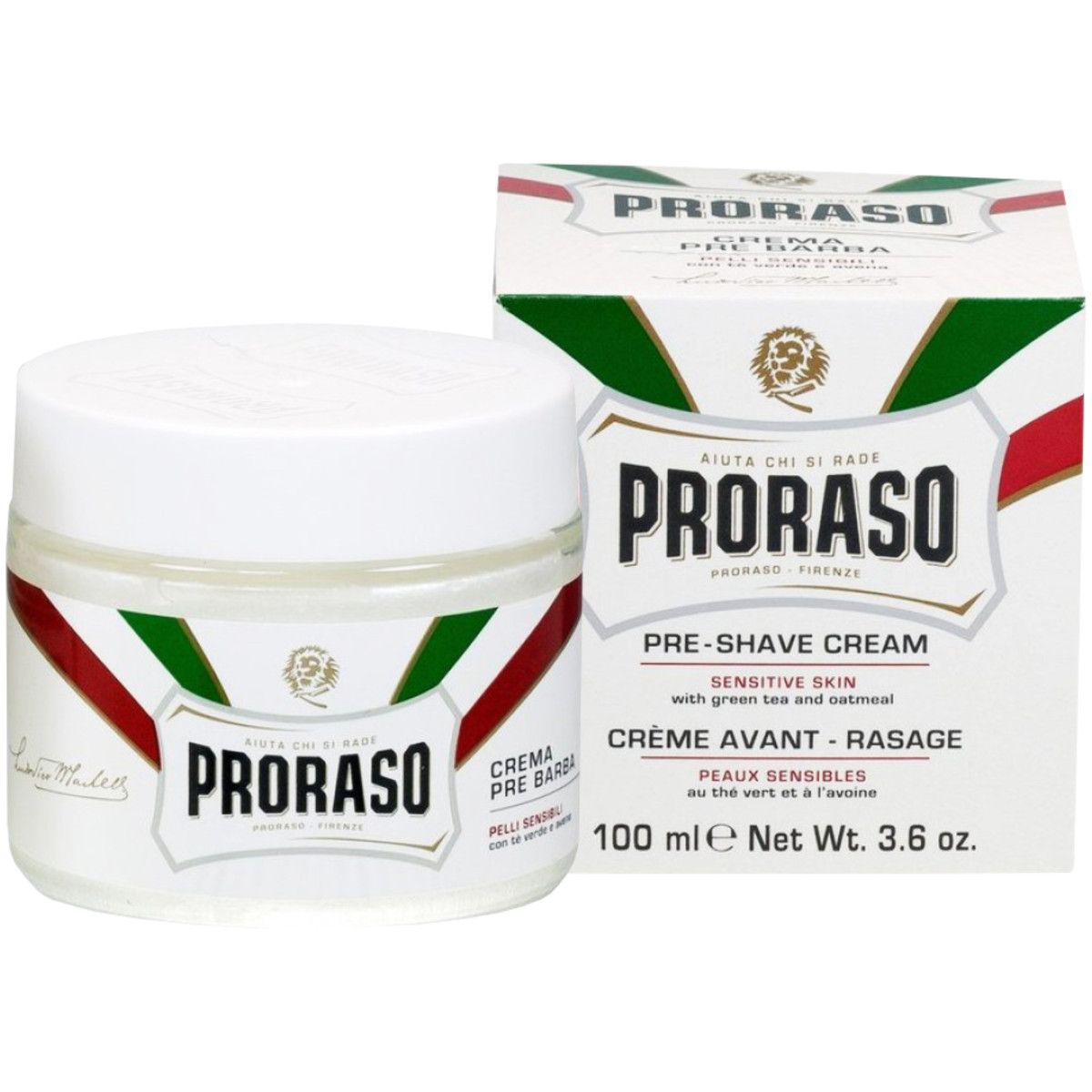 Proraso Sensitive Pre/post Shave Cream - krem przed i po goleniu skóry wrażliwej z zieloną herbatą, 100ml