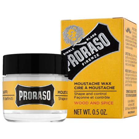 Proraso Wood & Spice Mustache Wax - drzewno-korzenny wosk do wąsów, 15ml