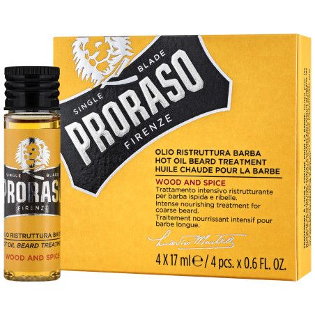 Proraso Wood & Spice Oil Beard - drzewno-korzenny olejek do brody, 4x17ml
