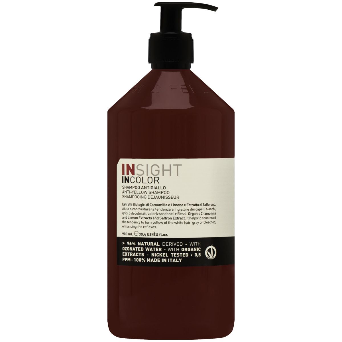 Insight Incolor Anti yellow Shampoo - szampon do włosów blond i siwych, 900ml