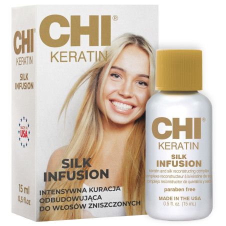 Chi Keratin Silk Infusion - serum do włosów z keratyną, 15ml