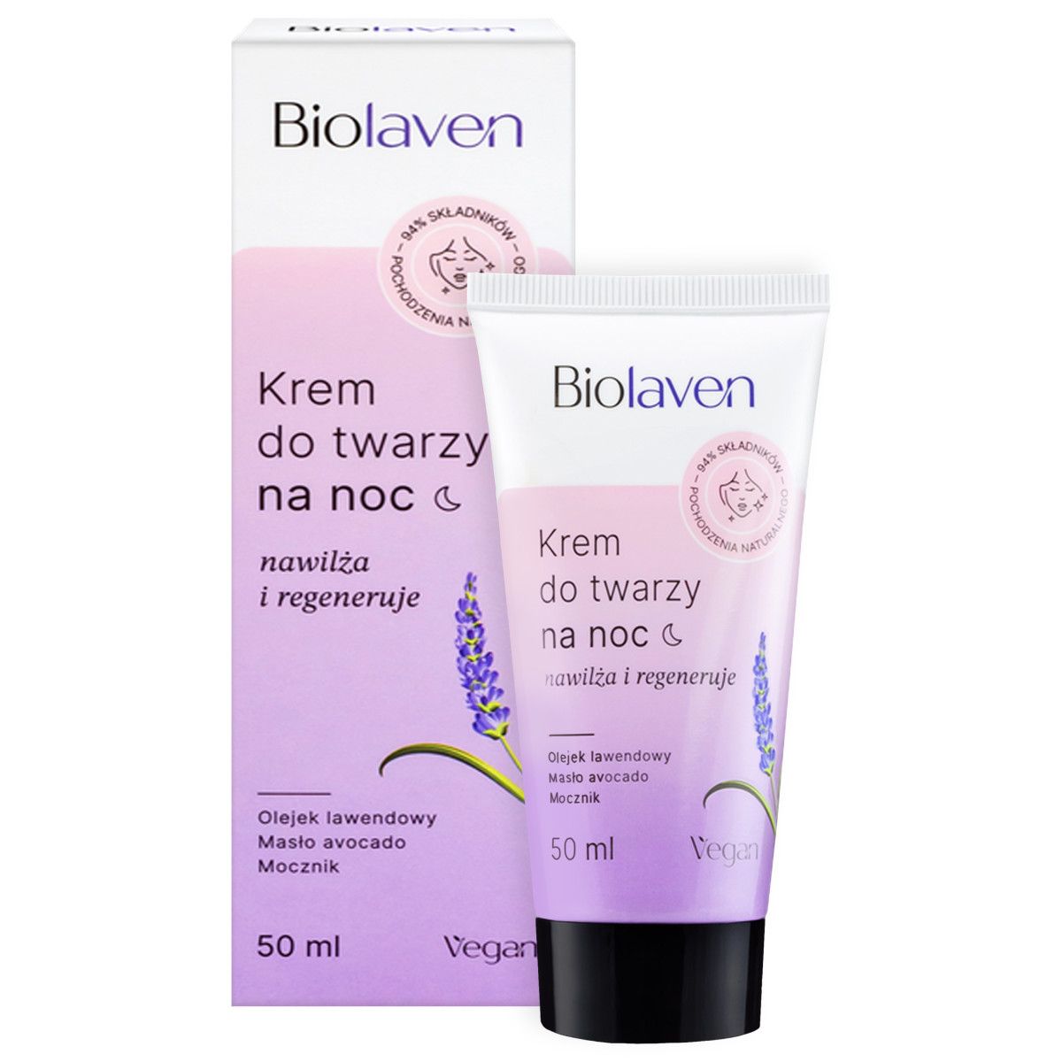 Biolaven Organic - Krem do twarzy na noc nawilżający 50ml