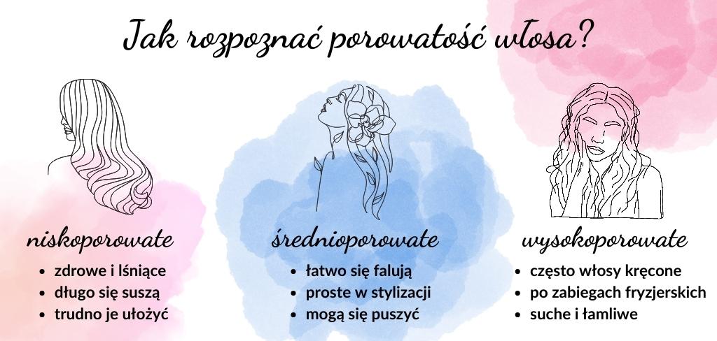 infografika rodzaje porowatosci wlosow