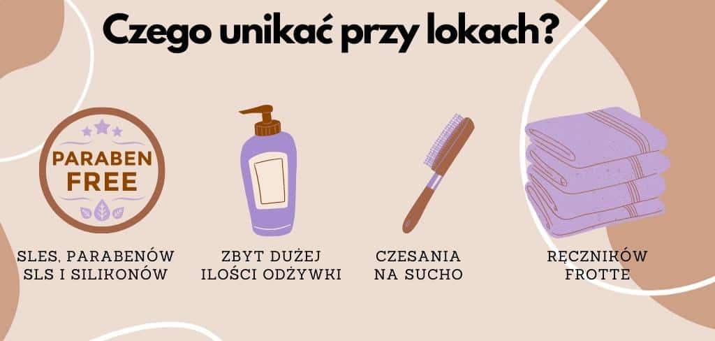 czego unikać przy lokach infografika